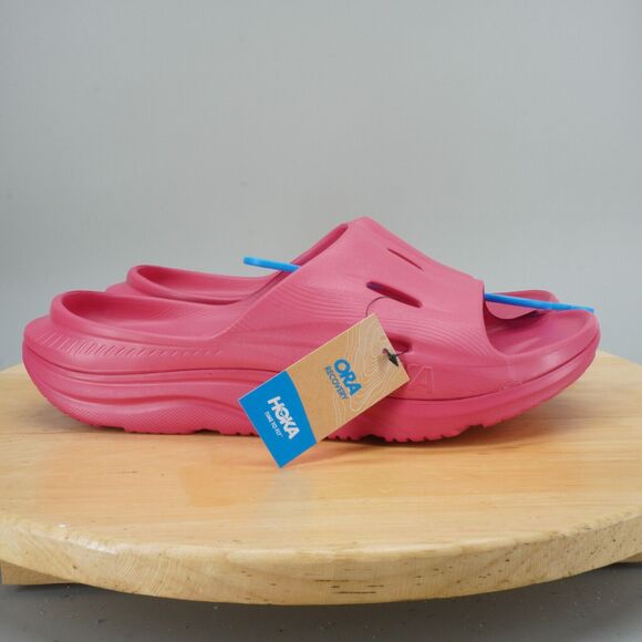 Hoka One One Ora Recovery Slide 3 Mens Size 12 Raspberry Comfort Sandals NEW - Picture 1 of 8